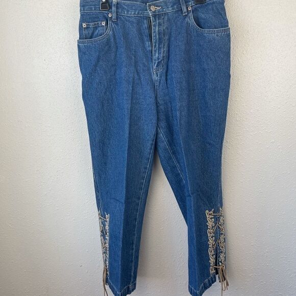 Bill Blass Cropped Denim Jeans Size 10 EUC - Picture 6 of 9